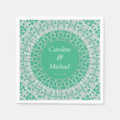 パーティー結婚のホワイトレース スタンダードカクテルナプキン (正面)