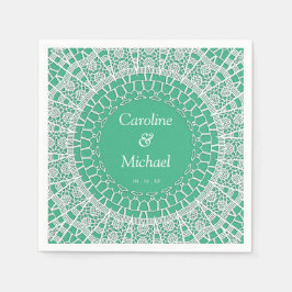 パーティー結婚のホワイトレース スタンダードカクテルナプキン