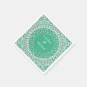 パーティー結婚のホワイトレース スタンダードカクテルナプキン (角)