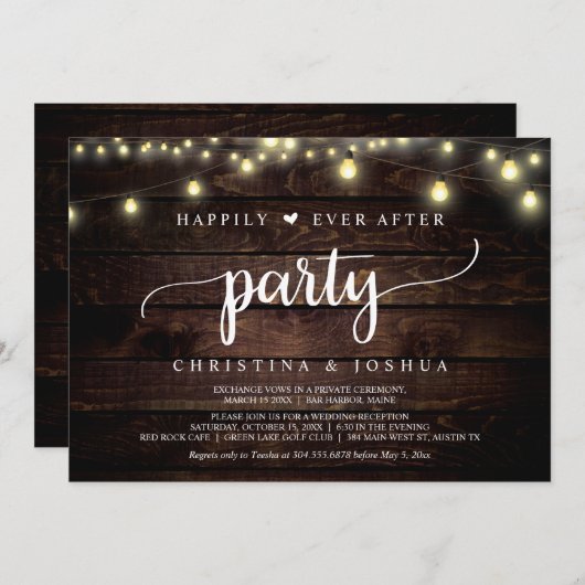 パーティー結婚の後は幸いにも 招待状 (正面/裏面)