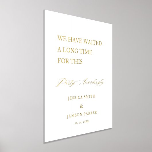 パーティー結婚の歓迎サイン 箔ポスター (レイダウン)