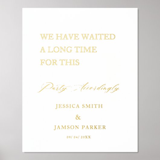 パーティー結婚の歓迎サイン 箔ポスター (正面)