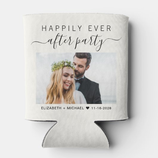 パーティー結婚フォトクリームの後ずっと幸せに 缶クーラー (裏面)