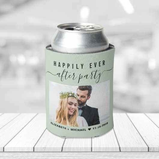 パーティー結婚写真のセージの後で幸せに 缶クーラー