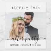 パーティー結婚写真の後の幸せなカスタムい ワインラベル (シングルラベル)