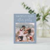 パーティー結婚後ずっと幸せに埃っぽい青 インビテーションポストカード (スタンド正面)