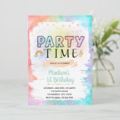 パーティー絞り染め誕生日の招待 招待状 (スタンド正面)