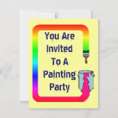 パーティー絵画シャワー又は引っ越し祝いパーティー招待状 招待状 (正面)