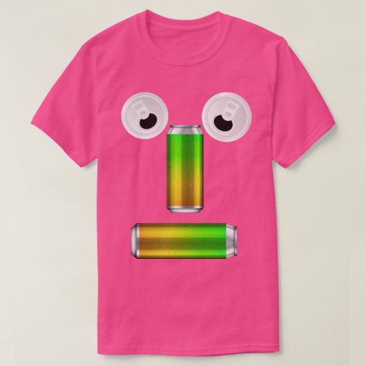 パーティー缶ビール顔間隔 Tシャツ (デザイン正面)