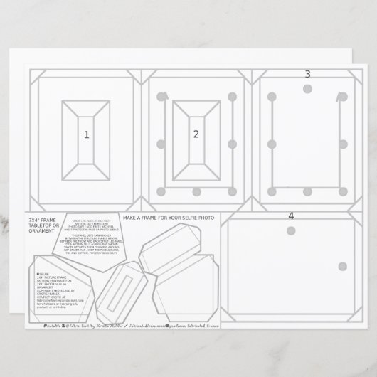 パーティー自撮りフレームオーナメントテーブルカード2x3写真 (正面/裏面)