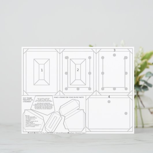 パーティー自撮りフレームオーナメントテーブルカード2x3写真 (スタンド正面)