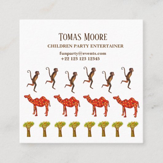 パーティー興行の名刺 スクエア名刺 (正面)