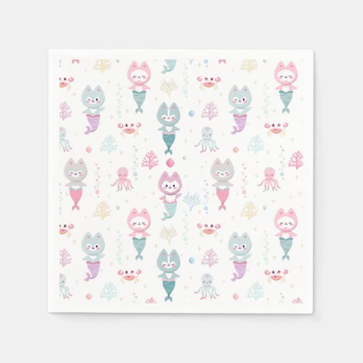 パーティー航海のナプキンスをテーマにした誕生日パーティー。 スタンダードカクテルナプキン (正面)