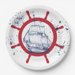 パーティー航海の帆船 ペーパープレート