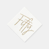 パーティー表50スクリプトモダン50金ゴールドグリッター スタンダードカクテルナプキン (角)