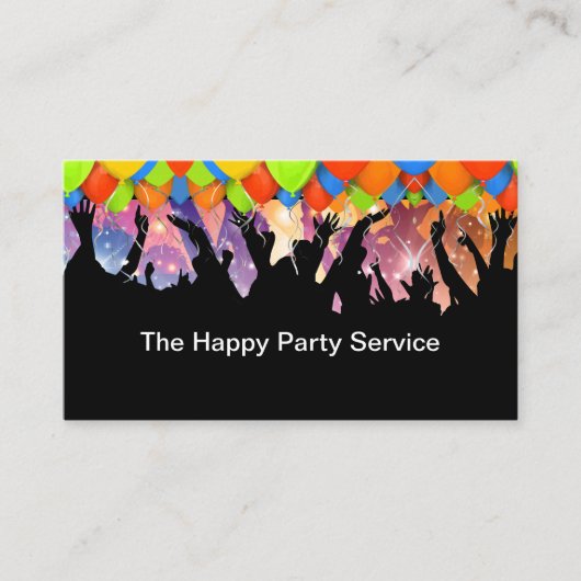 パーティー計画およびエンターテイメントサービス 名刺 (正面)