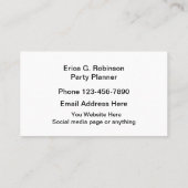 パーティー計画サービスバルーンテーマ 名刺 (裏面)