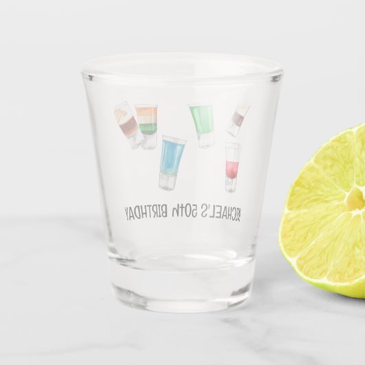 パーティー誕生日ドリンクアルコールパーティー パーソナライズされた ショットグラス (裏面)