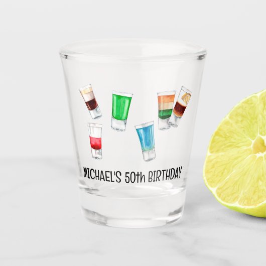 パーティー誕生日ドリンクアルコールパーティー パーソナライズされた ショットグラス (正面)