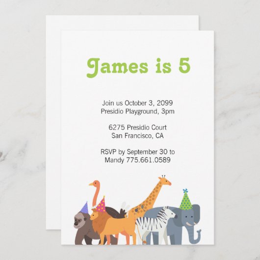 パーティー誕生日パーティーの招待 招待状 (正面/裏面)