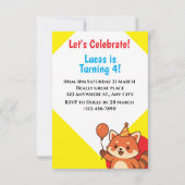 パーティー誕生日素晴らし赤いパンダ 招待状 (裏面)