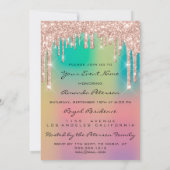 パーティー誕生日16thキスリップバラグリッター 招待状 (裏面)