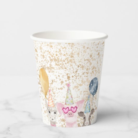 パーティー農園パーソナライズされた動物 紙コップ (裏面)