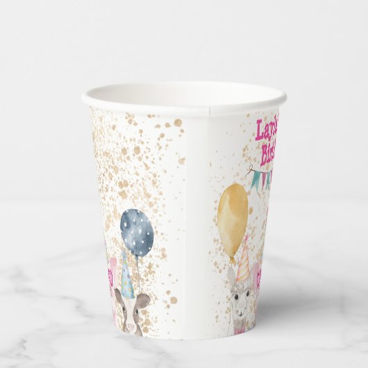 パーティー農園パーソナライズされた動物 紙コップ (右)