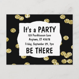 パーティー金ゴールドグリッター インビテーションポストカード