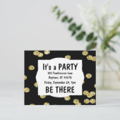 パーティー金ゴールドグリッター インビテーションポストカード (スタンド正面)