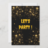 パーティー金ゴールド招待の誕生日 招待状 (裏面)