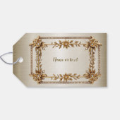 パーティー金ゴールド華美四角形Dimond花シャイニー ギフトタグ (裏面横)