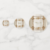 パーティー金ゴールド華美四角形Dimond花シャイニー コンフェッティ (裏面)