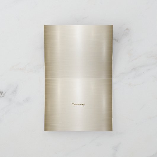 パーティー金ゴールド華美四角形Dimond花シャイニー サンキューカード (内部)