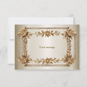 パーティー金ゴールド華美四角形Dimond花シャイニー サンキューカード (裏面)