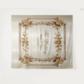 パーティー金ゴールド華美四角形Dimond花シャイニー タペストリー (正面(横))