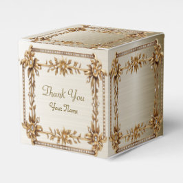 パーティー金ゴールド華美四角形Dimond花シャイニー フェイバーボックス