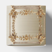 パーティー金ゴールド華美四角形Dimond花シャイニー フェイバーボックス (上部)