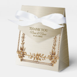 パーティー金ゴールド華美四角形Dimond花シャイニー フェイバーボックス