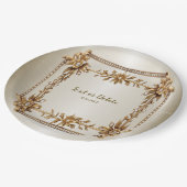 パーティー金ゴールド華美四角形Dimond花シャイニー ペーパープレート (アングル)