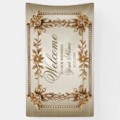 パーティー金ゴールド華美四角形Dimond花シャイニー 横断幕 (縦)