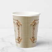 パーティー金ゴールド華美四角形Dimond花シャイニー 紙コップ (右)