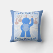 パーティー開始ゲーマーおもしろいの簡単なスローガン クッション (裏面)