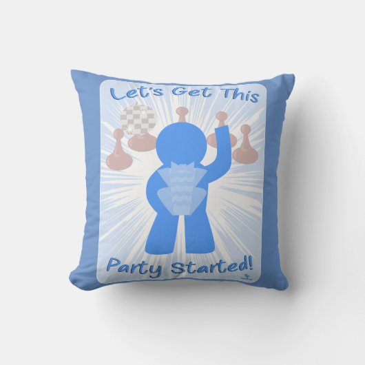 パーティー開始ゲーマーおもしろいの簡単なスローガン クッション (正面)