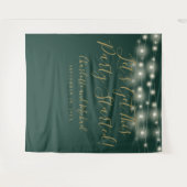 パーティー開始ライト緑と金ゴールドの背景 タペストリー (正面(横))