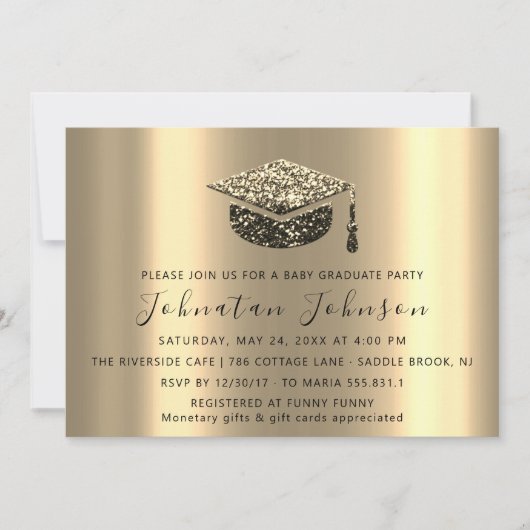 パーティー院生セピア金ゴールド院長 招待状 (正面)