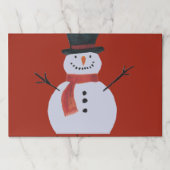パーティー雪だるまとトップハットランチョンマット ペーパーパッド (正面)