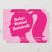 パーティー非常にピンクウィークエンドバチェロレッテ招待状 招待状 (正面/裏面)