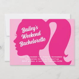 パーティー非常にピンクウィークエンドバチェロレッテ招待状 招待状