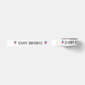 パーティー風船のHappy Birthdayテキスト サテンリボン (正面)